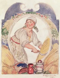 Der Schnitter, Studie für die Dekoration des Ruzheinaya (Gewehr) Platzes in Petrograd, 1918